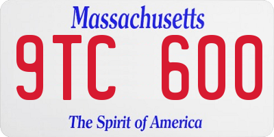 MA license plate 9TC600