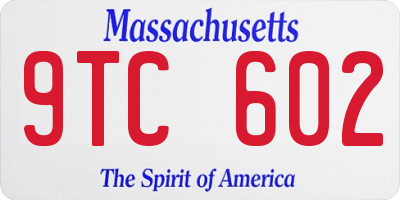 MA license plate 9TC602