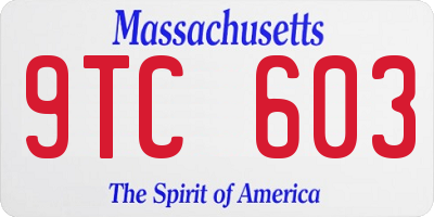 MA license plate 9TC603