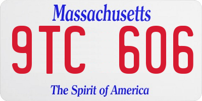 MA license plate 9TC606