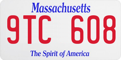 MA license plate 9TC608