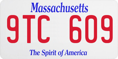 MA license plate 9TC609