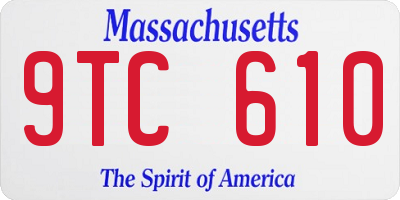 MA license plate 9TC610
