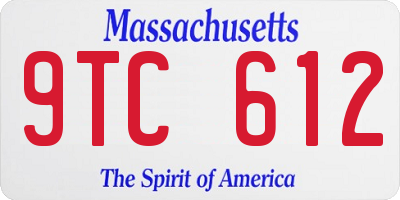 MA license plate 9TC612