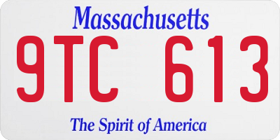 MA license plate 9TC613
