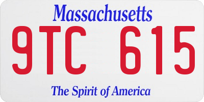 MA license plate 9TC615