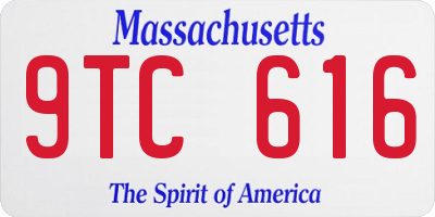 MA license plate 9TC616