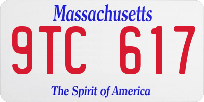 MA license plate 9TC617
