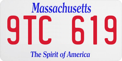 MA license plate 9TC619