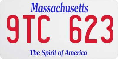 MA license plate 9TC623