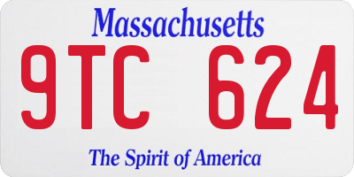 MA license plate 9TC624