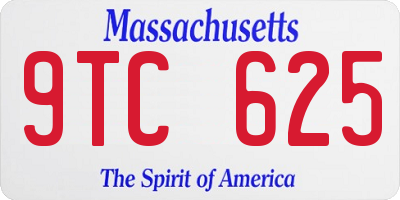 MA license plate 9TC625