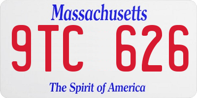 MA license plate 9TC626