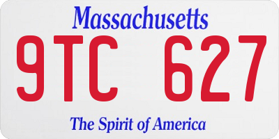 MA license plate 9TC627