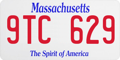 MA license plate 9TC629