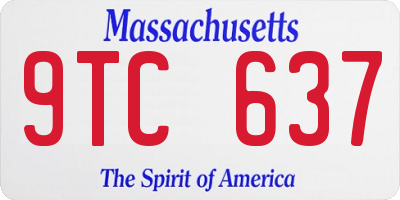 MA license plate 9TC637