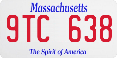 MA license plate 9TC638
