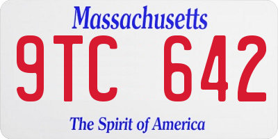 MA license plate 9TC642