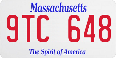 MA license plate 9TC648