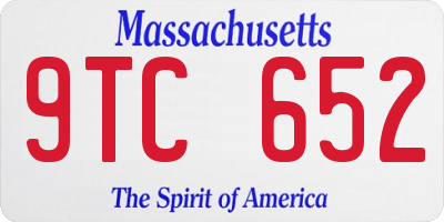 MA license plate 9TC652