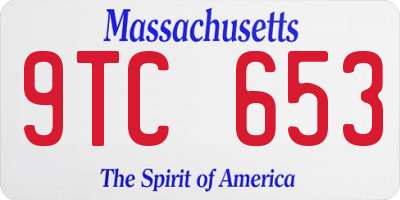 MA license plate 9TC653