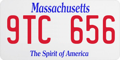 MA license plate 9TC656