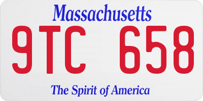 MA license plate 9TC658
