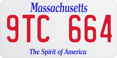 MA license plate 9TC664