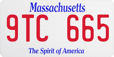 MA license plate 9TC665