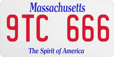 MA license plate 9TC666