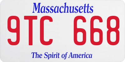 MA license plate 9TC668