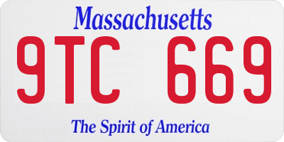 MA license plate 9TC669