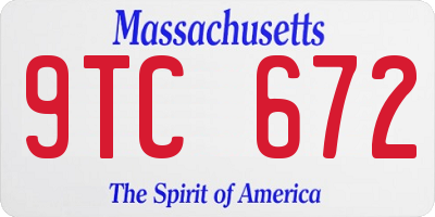 MA license plate 9TC672