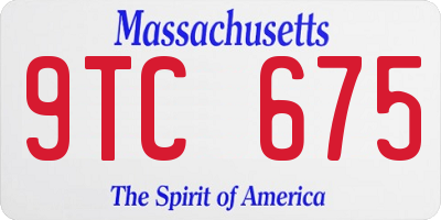 MA license plate 9TC675