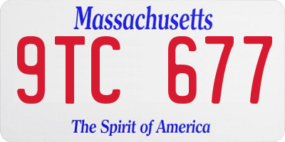 MA license plate 9TC677