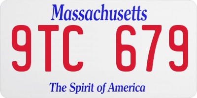 MA license plate 9TC679
