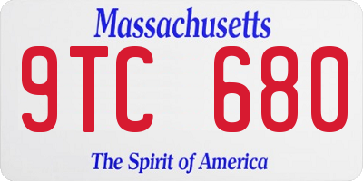 MA license plate 9TC680