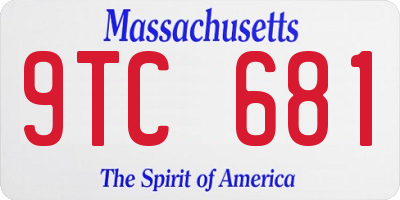 MA license plate 9TC681