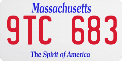 MA license plate 9TC683