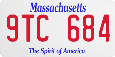 MA license plate 9TC684