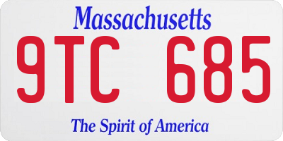 MA license plate 9TC685