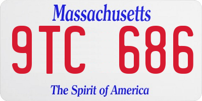 MA license plate 9TC686