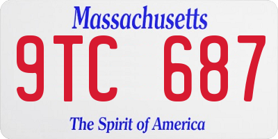 MA license plate 9TC687