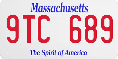 MA license plate 9TC689