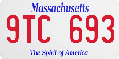 MA license plate 9TC693