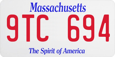MA license plate 9TC694