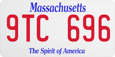 MA license plate 9TC696