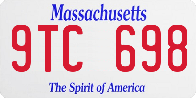 MA license plate 9TC698