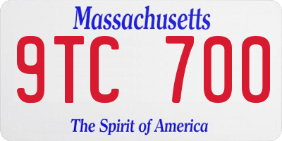 MA license plate 9TC700