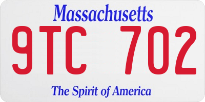 MA license plate 9TC702